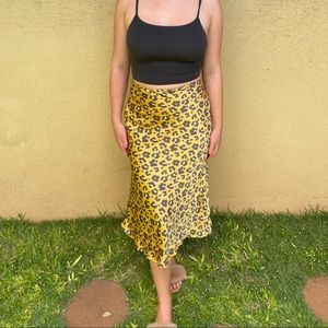 Gold cheetah maxi skirt